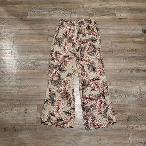 Cali 1850 Los Angeles Tropical Linen Styled Wide Leg Pant Womens Size Large